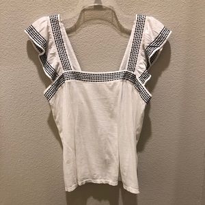 Super cute cotton tank top with design on sleeves